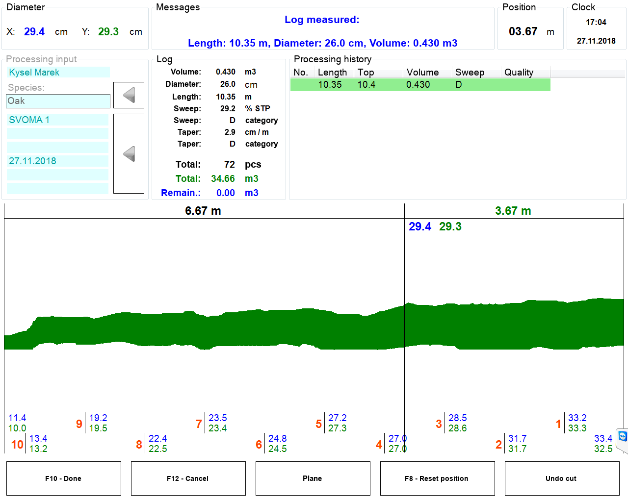 SMMDH2 - Timber Measuring and Manipulation System II - main screen